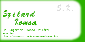 szilard komsa business card